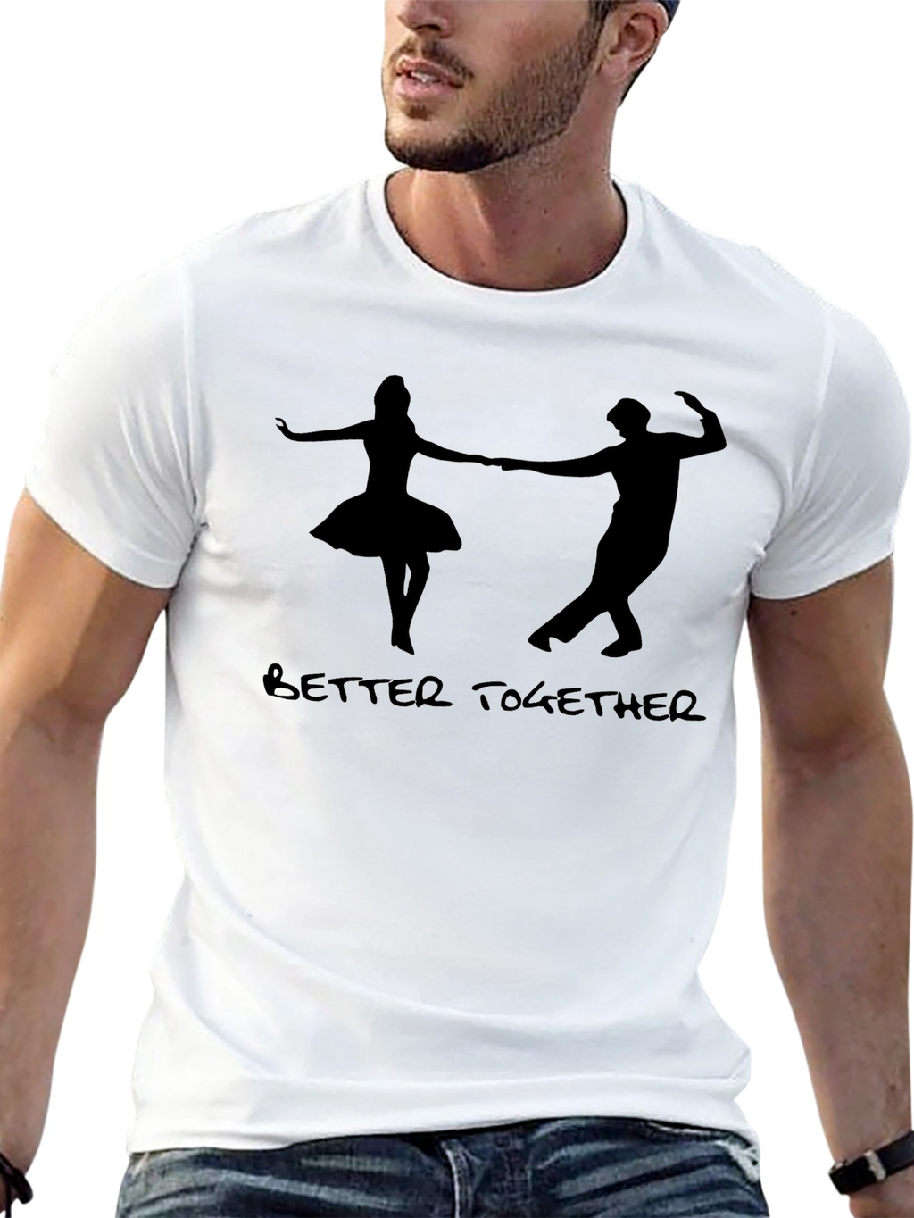 Better Together Couple Dance Graphic Tee - Black