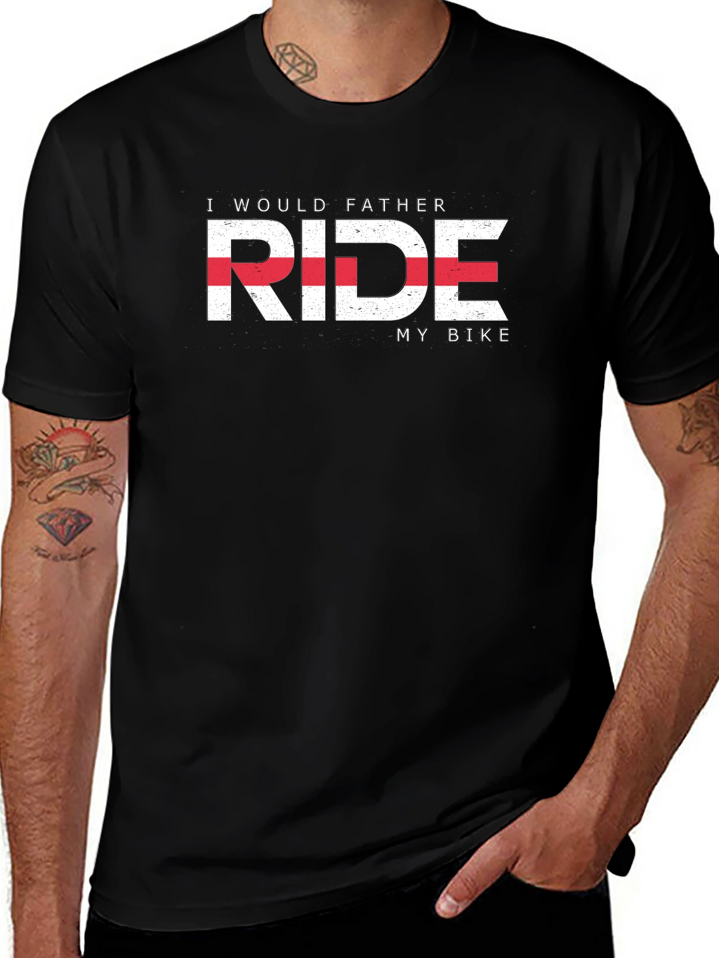 I Would Father Ride My Bike T-Shirt - Black