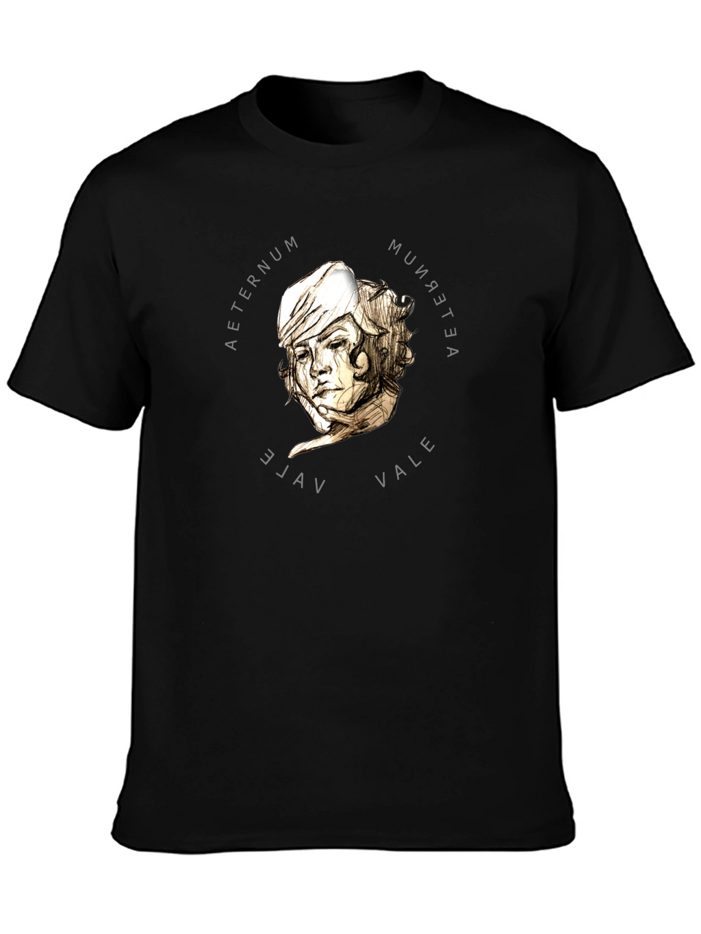 Aeternum Vale Graphic Tee - Stylish Black T-Shirt