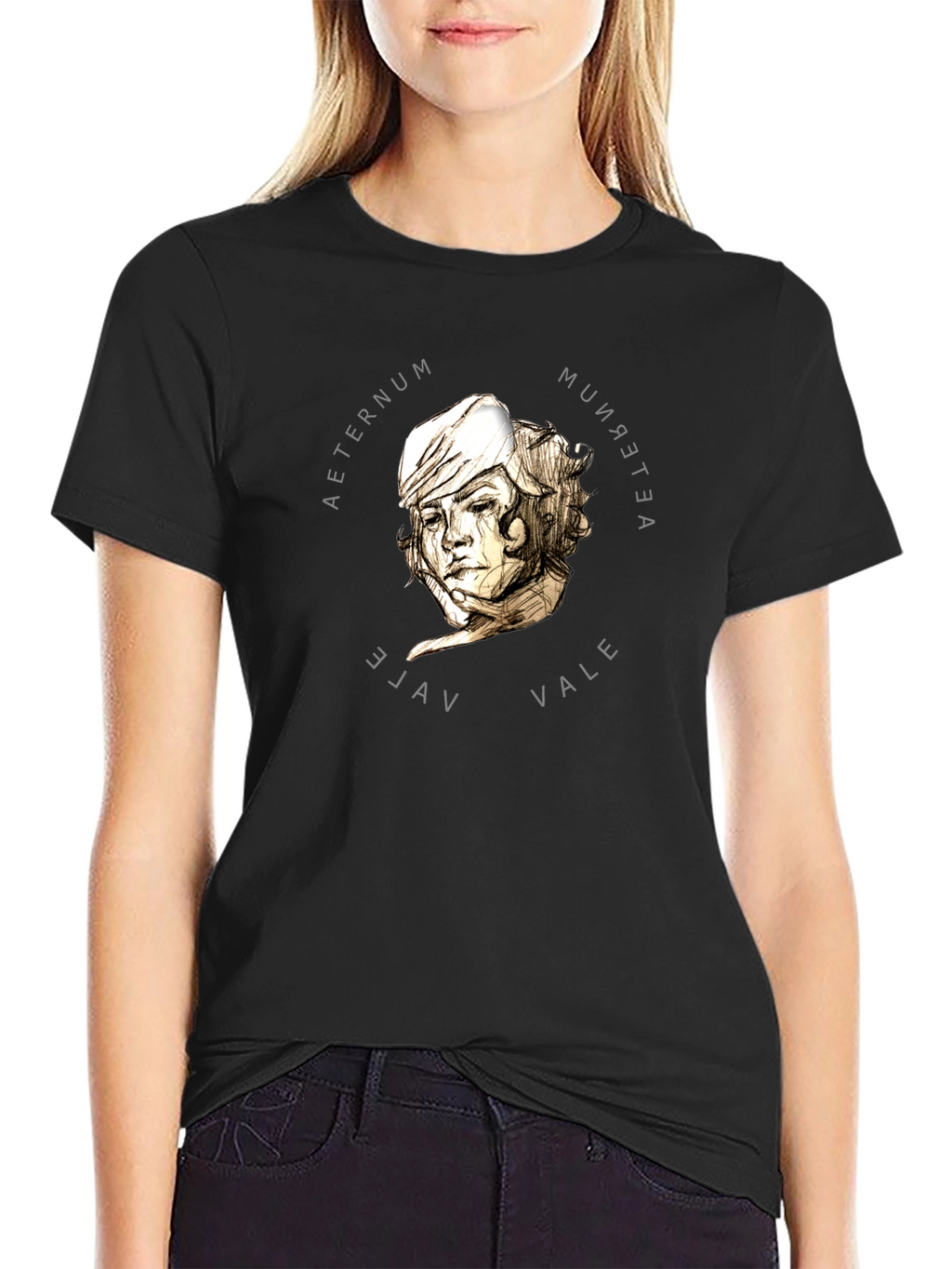Aeternum Vale Graphic Tee - Stylish Black T-Shirt