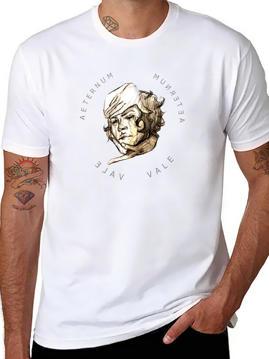 Aeternum Vale Graphic Tee - Stylish Black T-Shirt