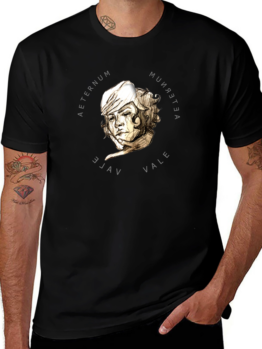 Aeternum Vale Graphic Tee - Stylish Black T-Shirt