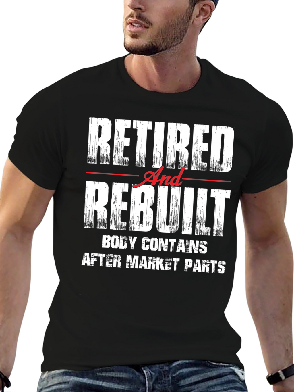 Retired And Rebuilt Funny Mens T-Shirt