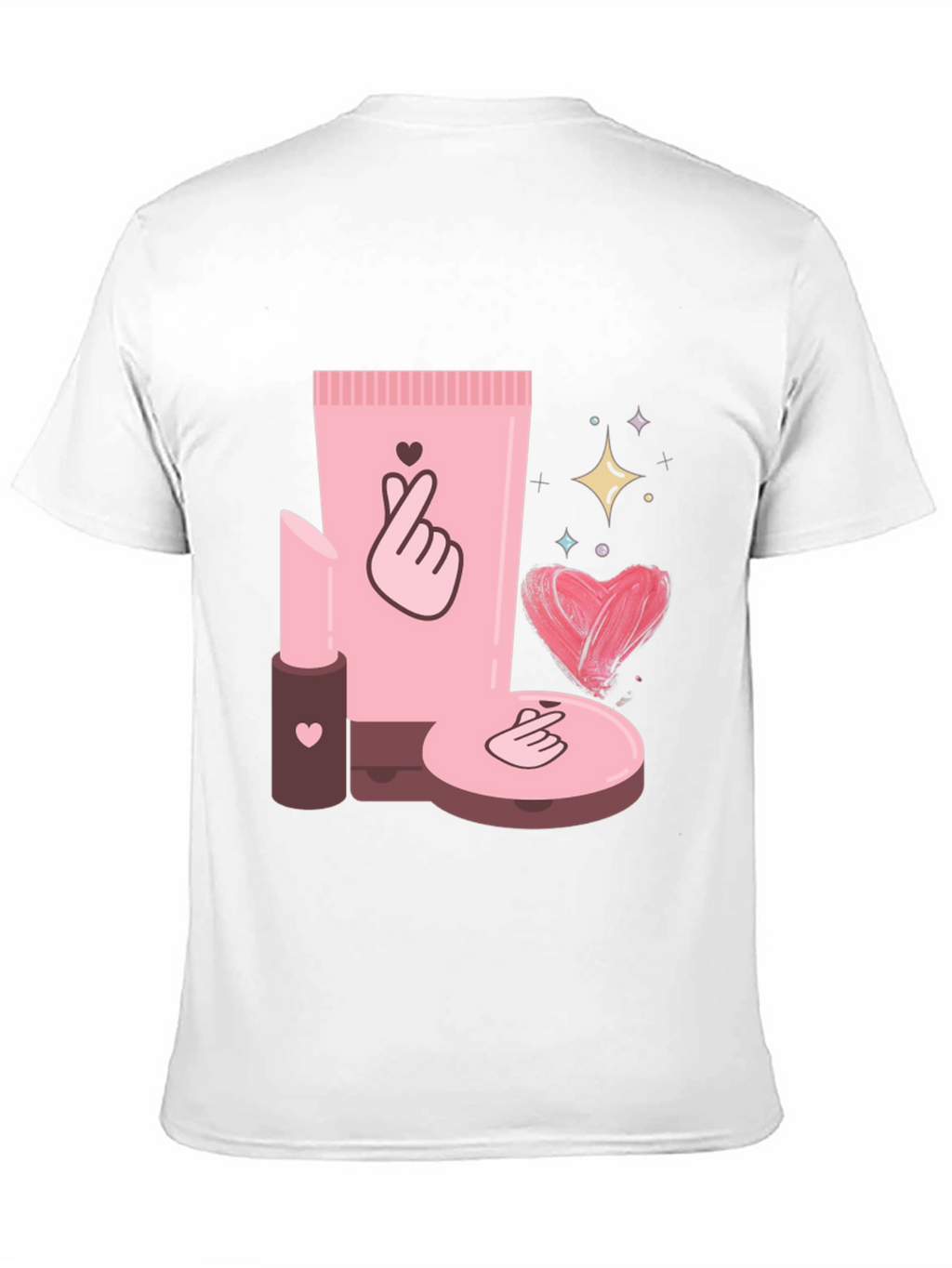 Cosmetic-Themed Graphic Tee - Stylish & Trendy