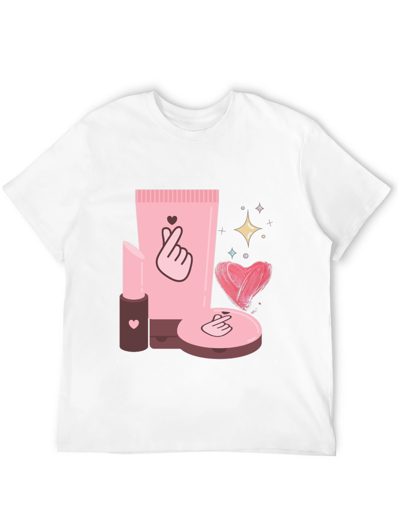 Cosmetic-Themed Graphic Tee - Stylish & Trendy
