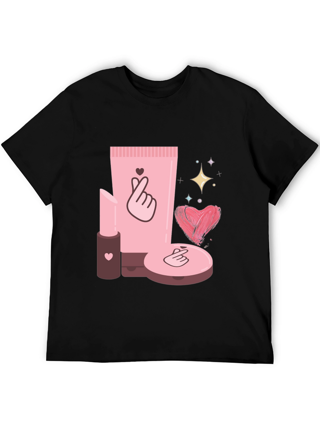 Cosmetic-Themed Graphic Tee - Stylish & Trendy