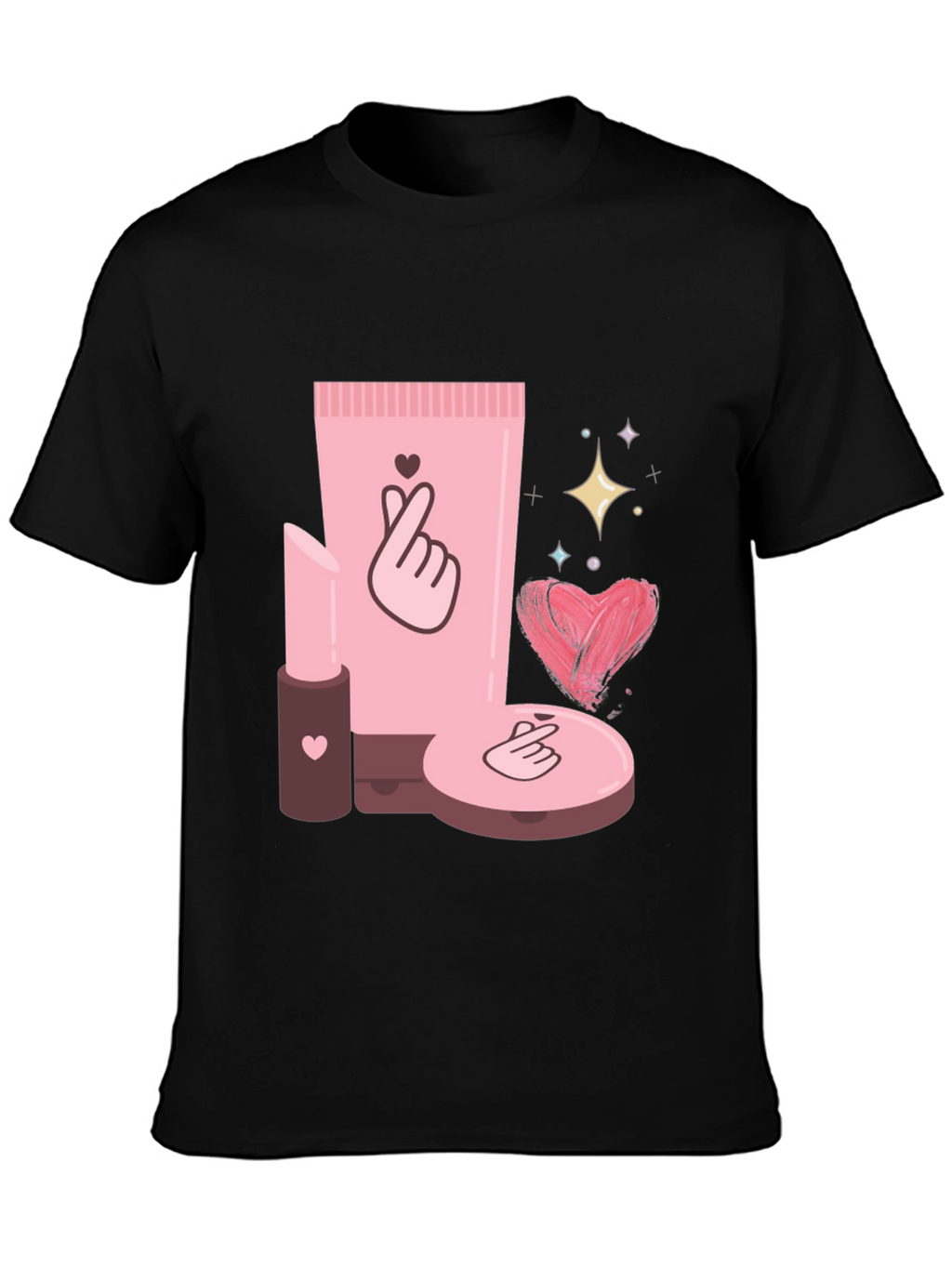 Cosmetic-Themed Graphic Tee - Stylish & Trendy