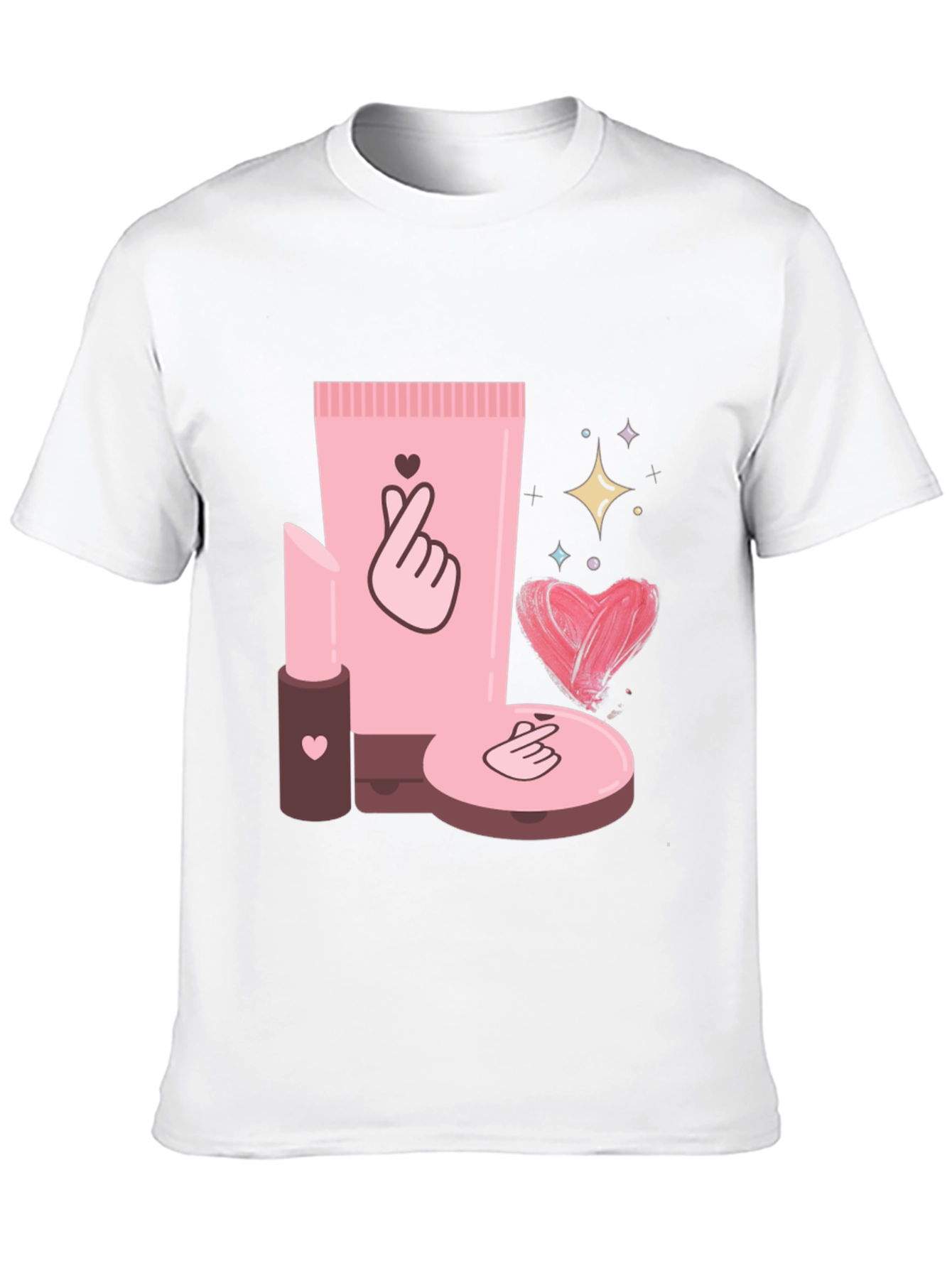 Cosmetic-Themed Graphic Tee - Stylish & Trendy