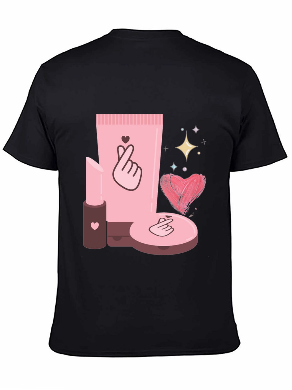 Cosmetic-Themed Graphic Tee - Stylish & Trendy
