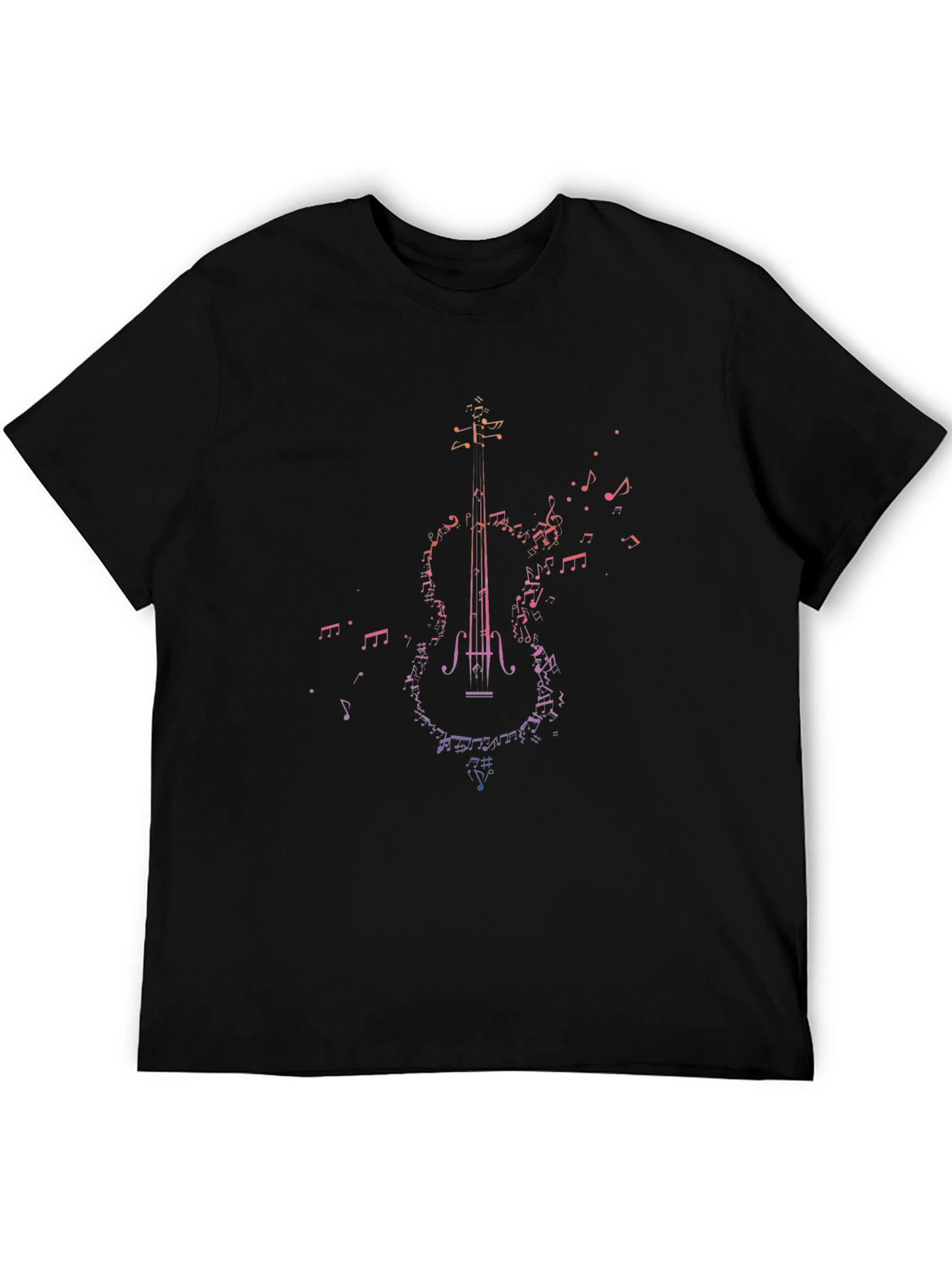 Musical Violin Graphic Tee - Stylish Black T-Shirt