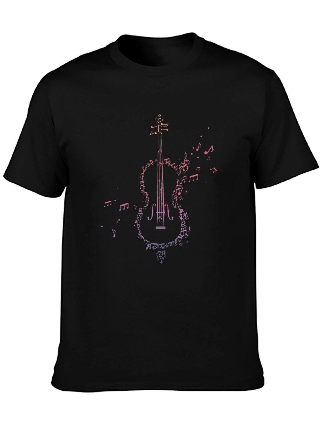 Musical Violin Graphic Tee - Stylish Black T-Shirt