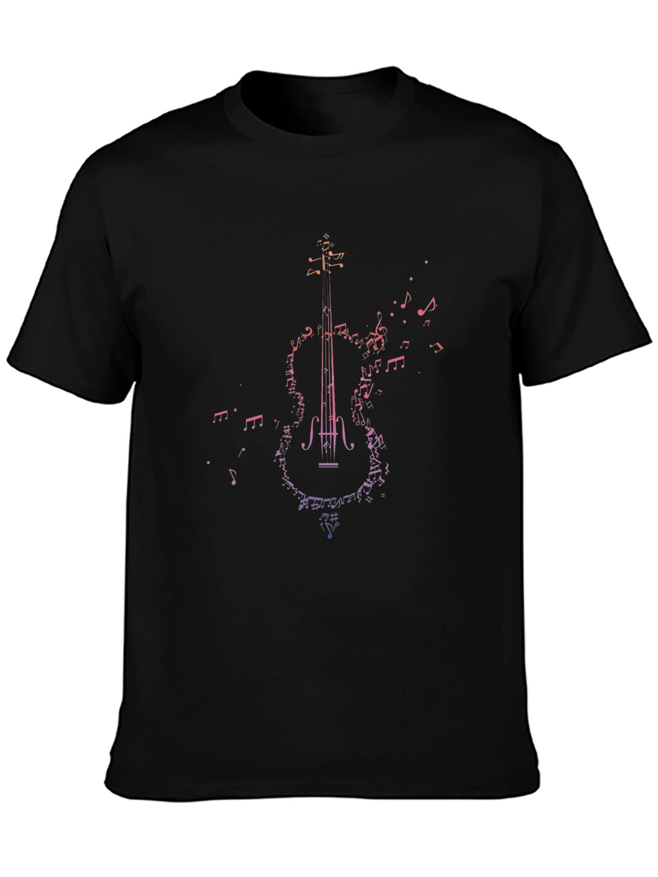 Musical Violin Graphic Tee - Stylish Black T-Shirt