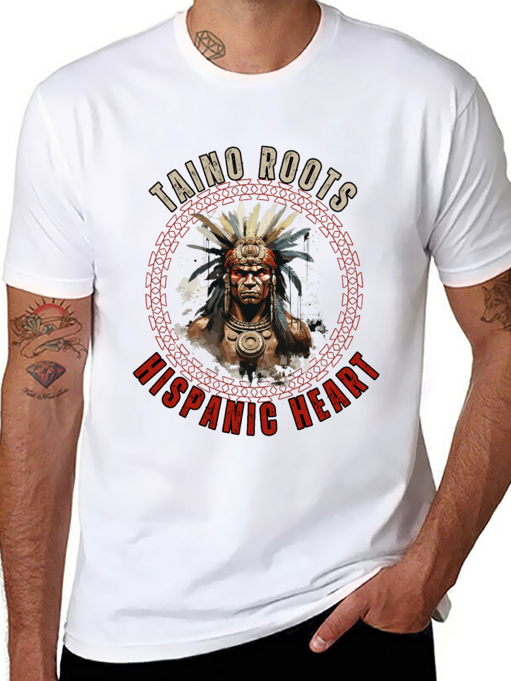 Taino Roots Hispanic Heart T-Shirt