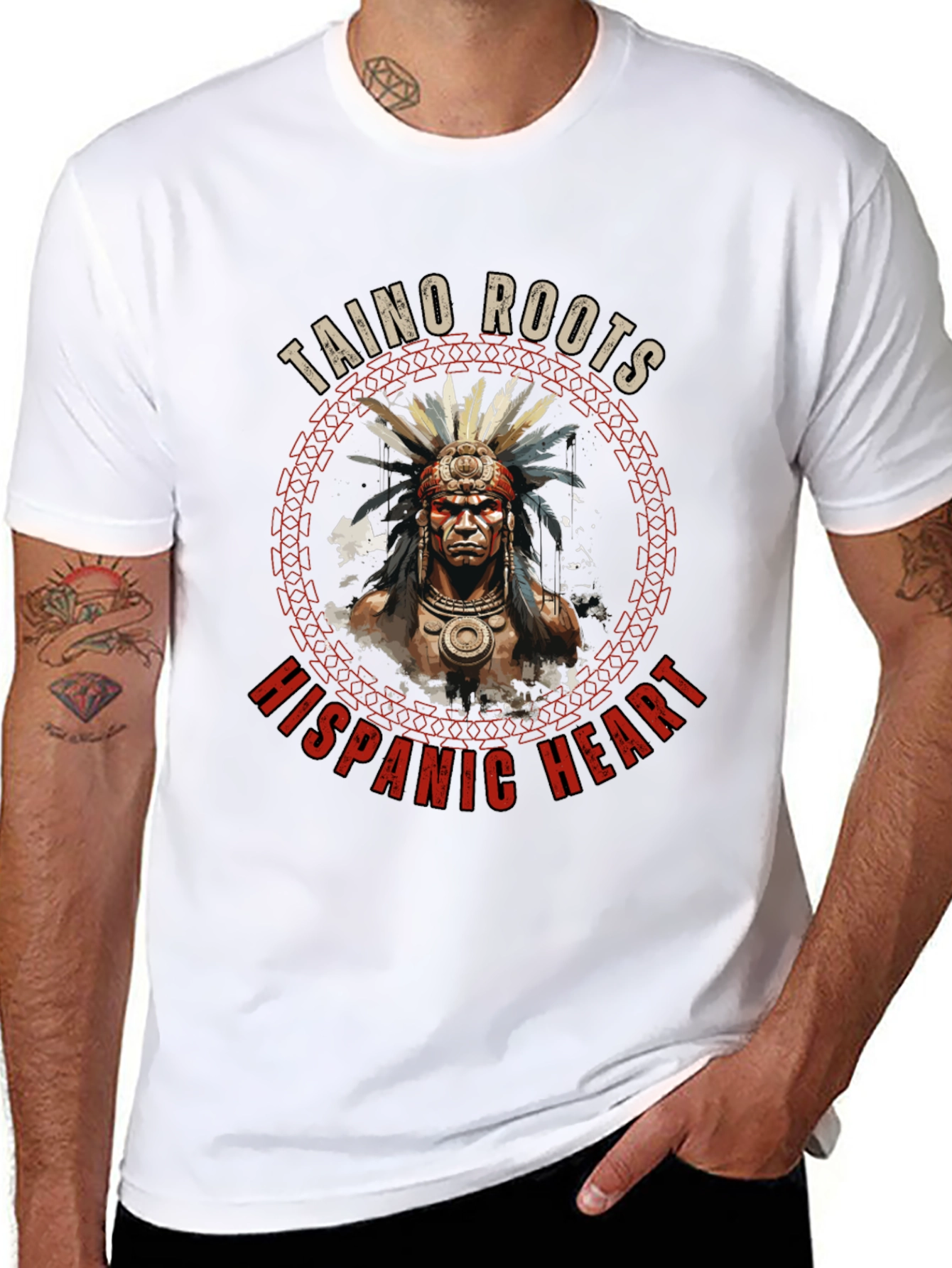 Taino Roots Hispanic Heart T-Shirt