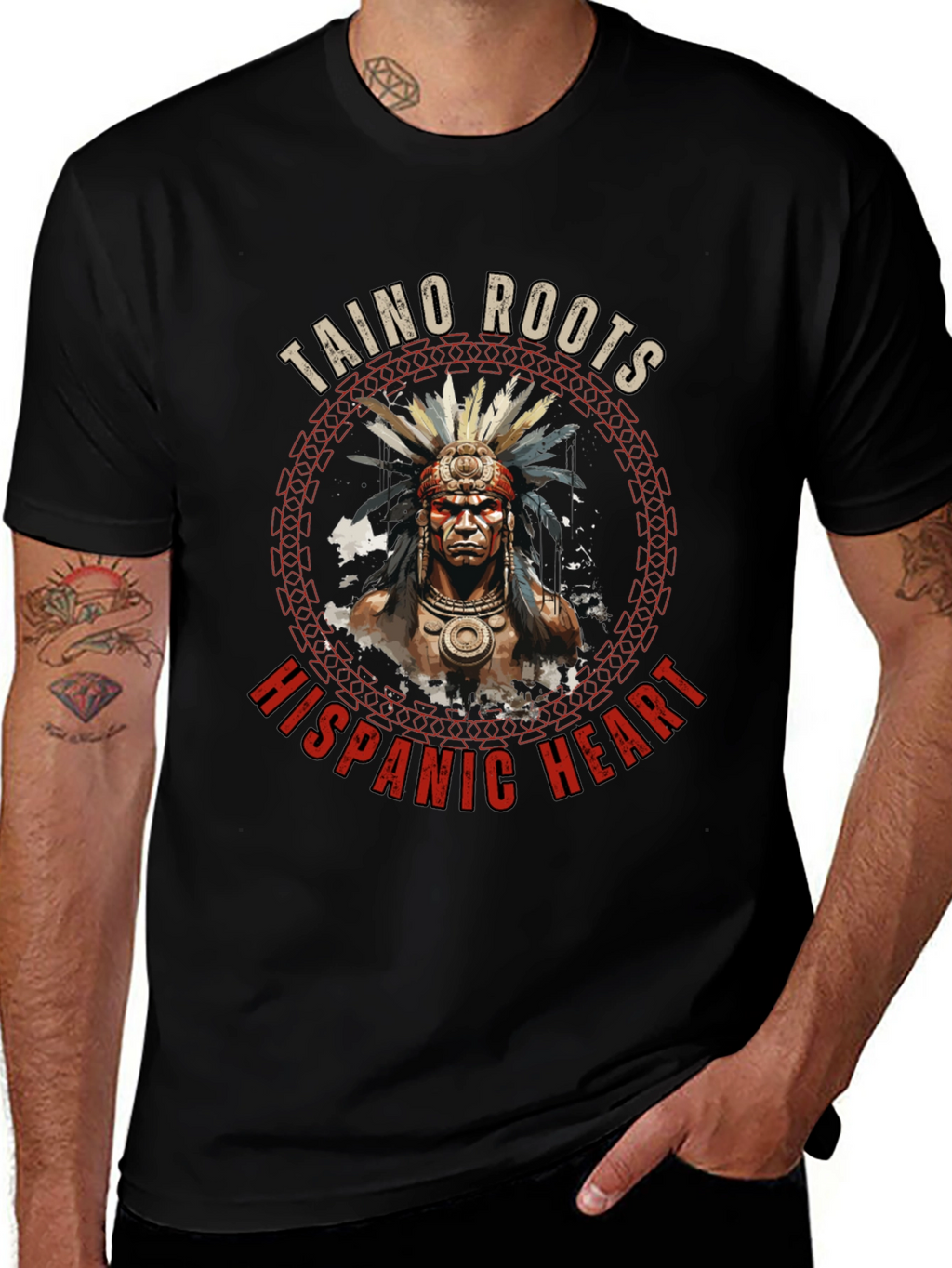 Taino Roots Hispanic Heart T-Shirt