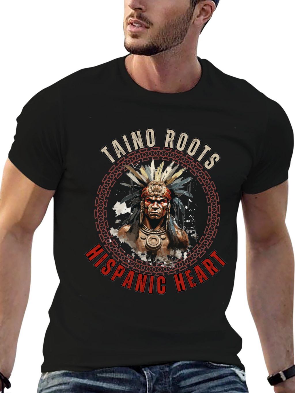 Taino Roots Hispanic Heart T-Shirt