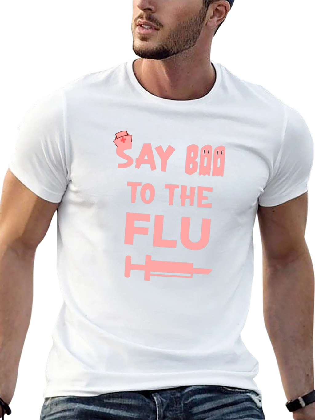 Say Boo to the Flu Black Graphic Tee