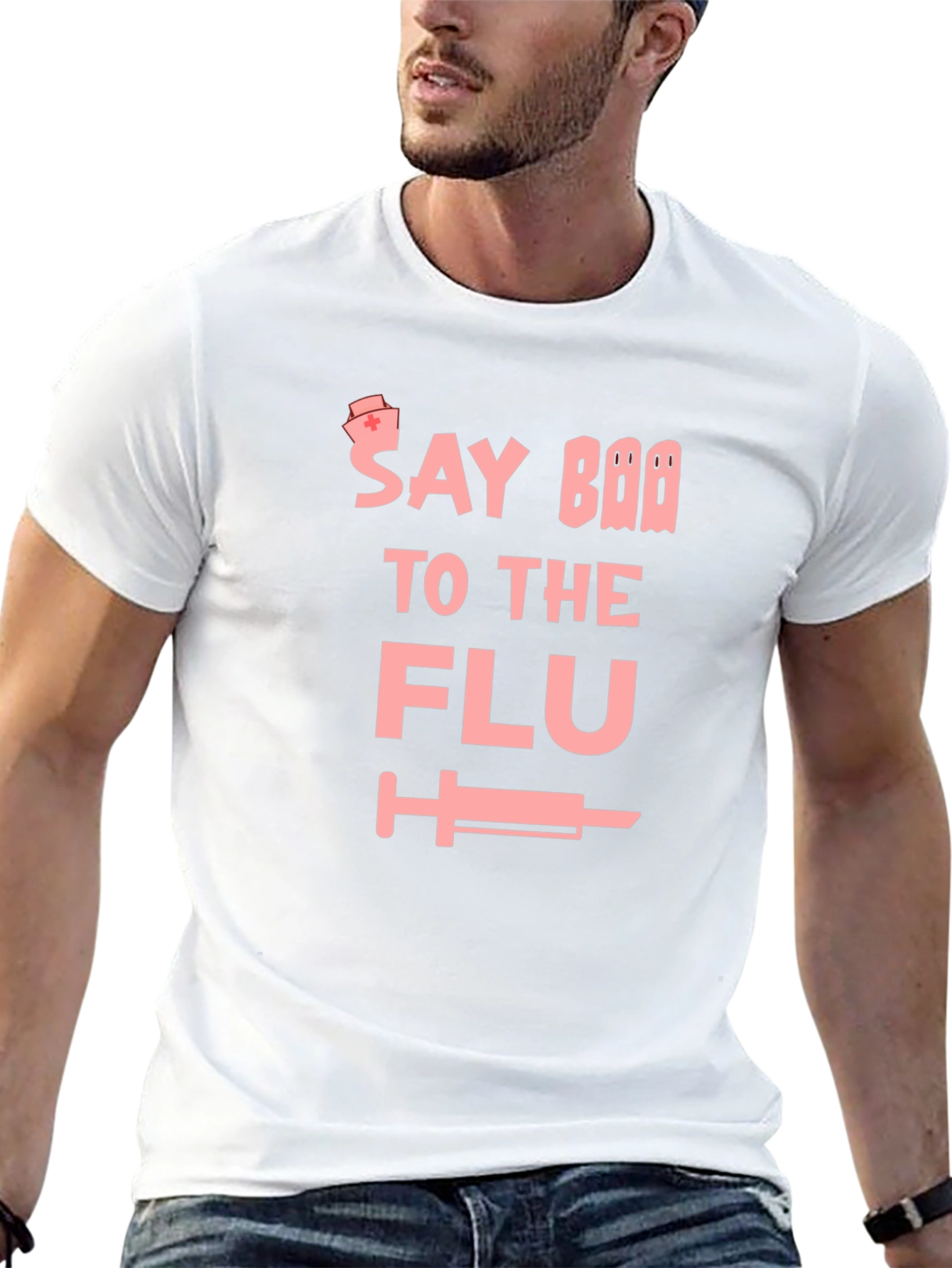 Say Boo to the Flu Black Graphic Tee