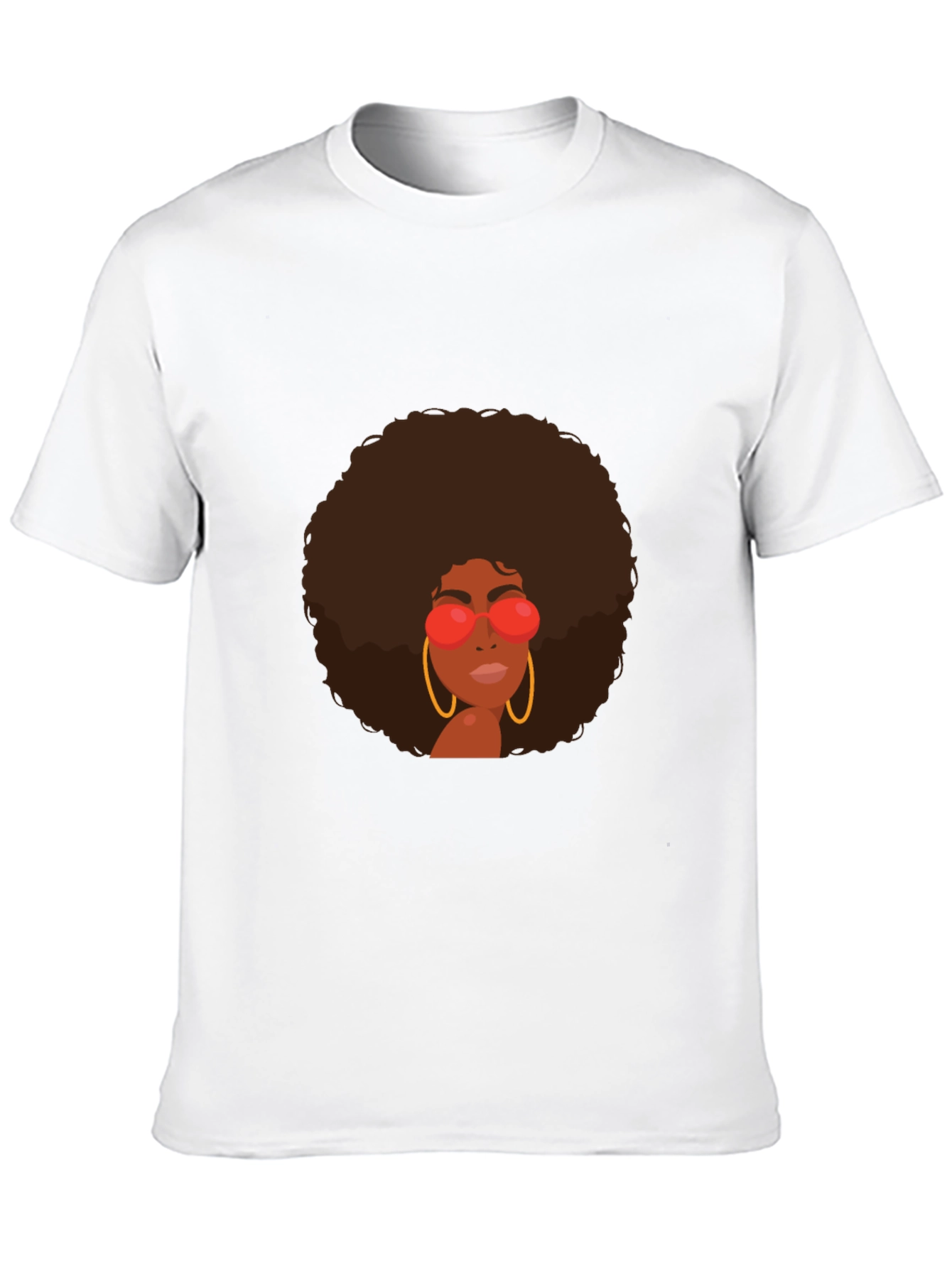 Retro Afro Woman Graphic Tee - Black
