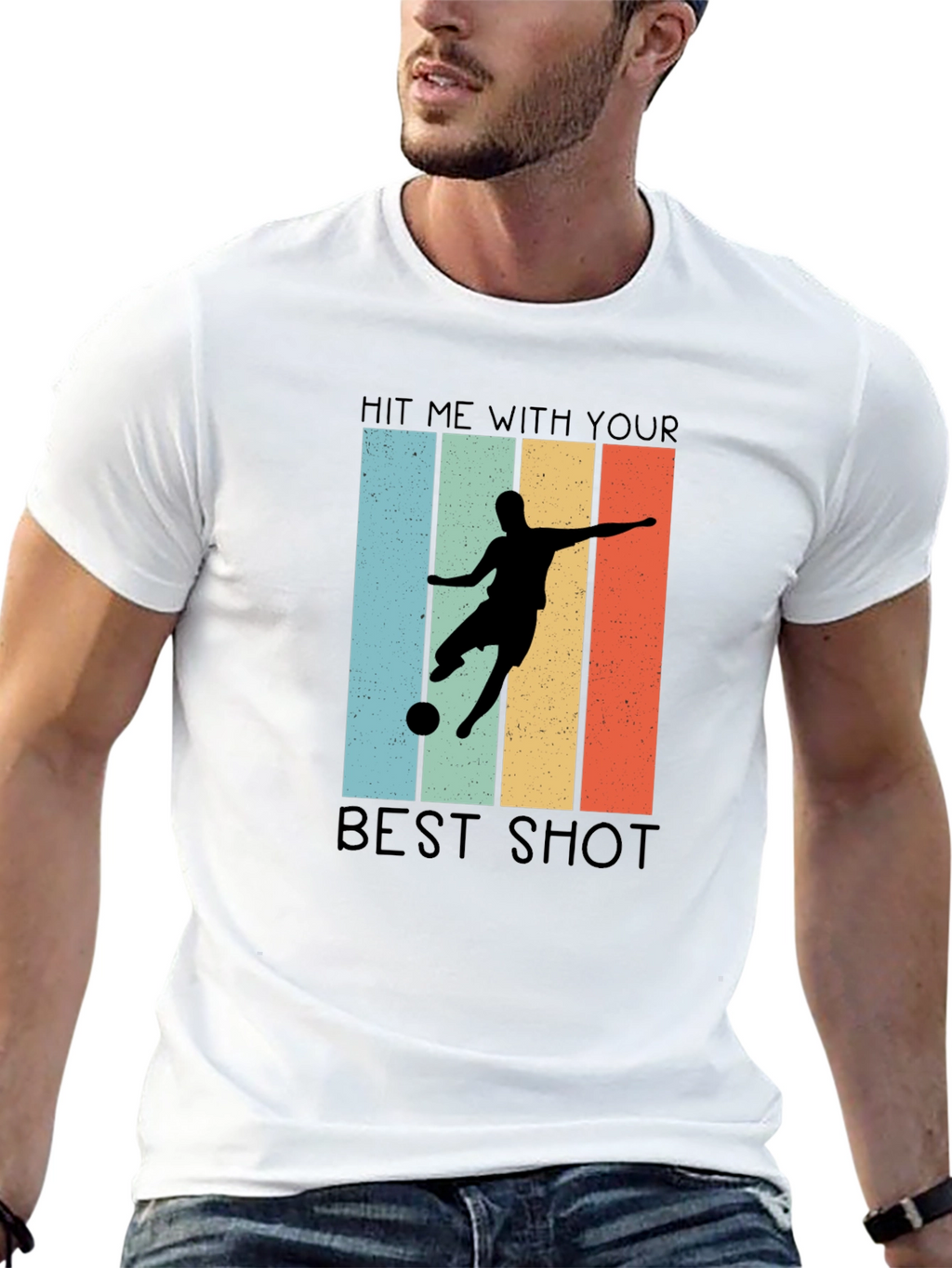 Hit Me With Your Best Shot T-Shirt Soccer Design
