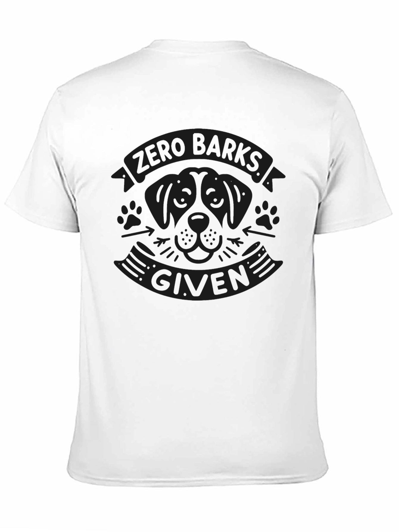 Zero Barks Given Black Graphic Tee