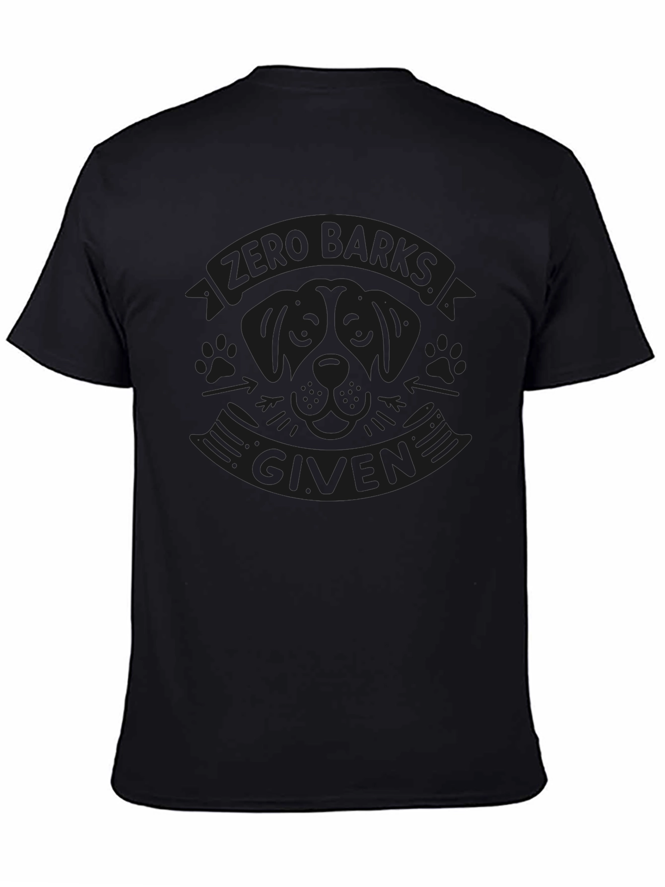 Zero Barks Given Black Graphic Tee