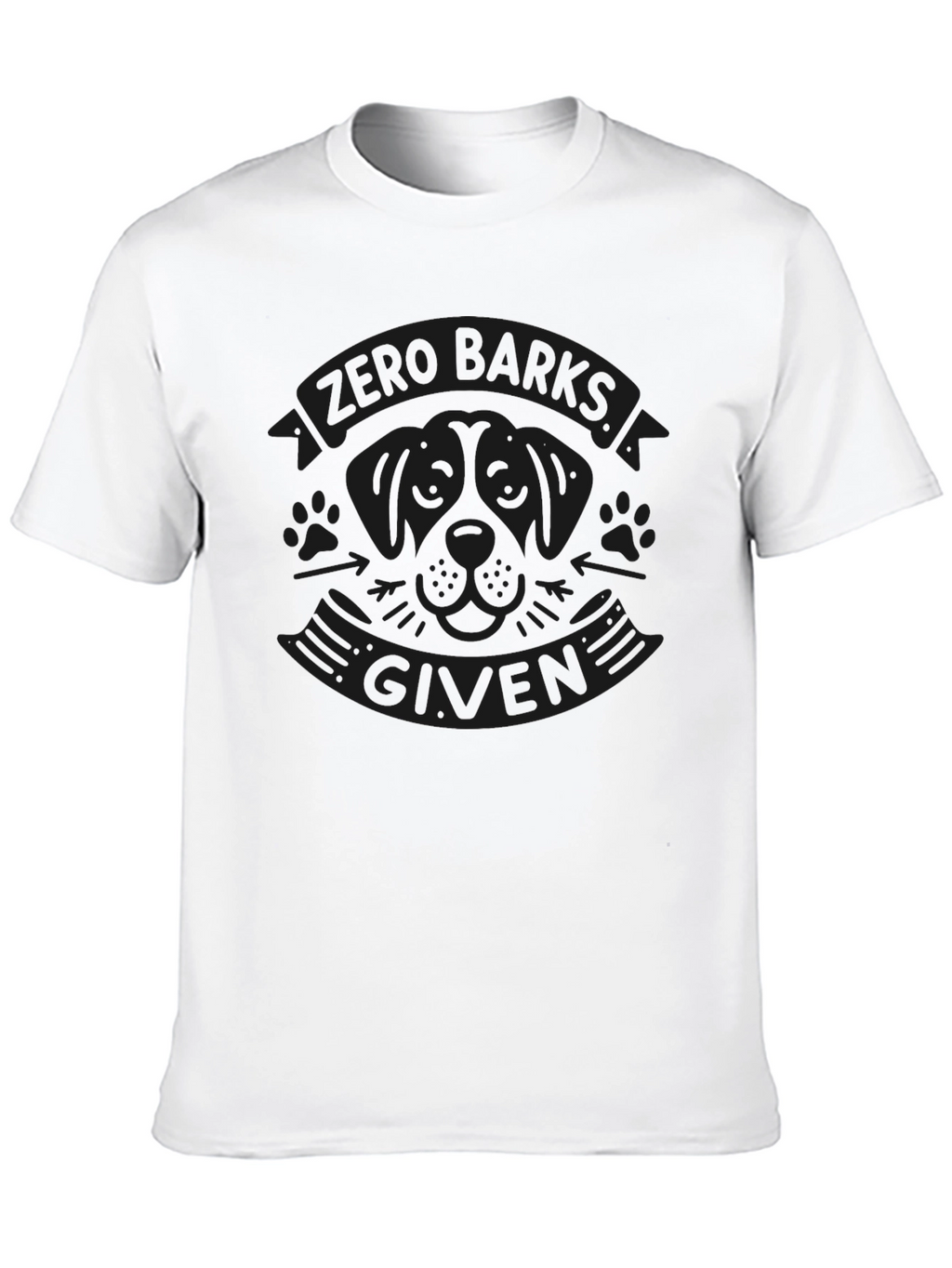 Zero Barks Given Black Graphic Tee