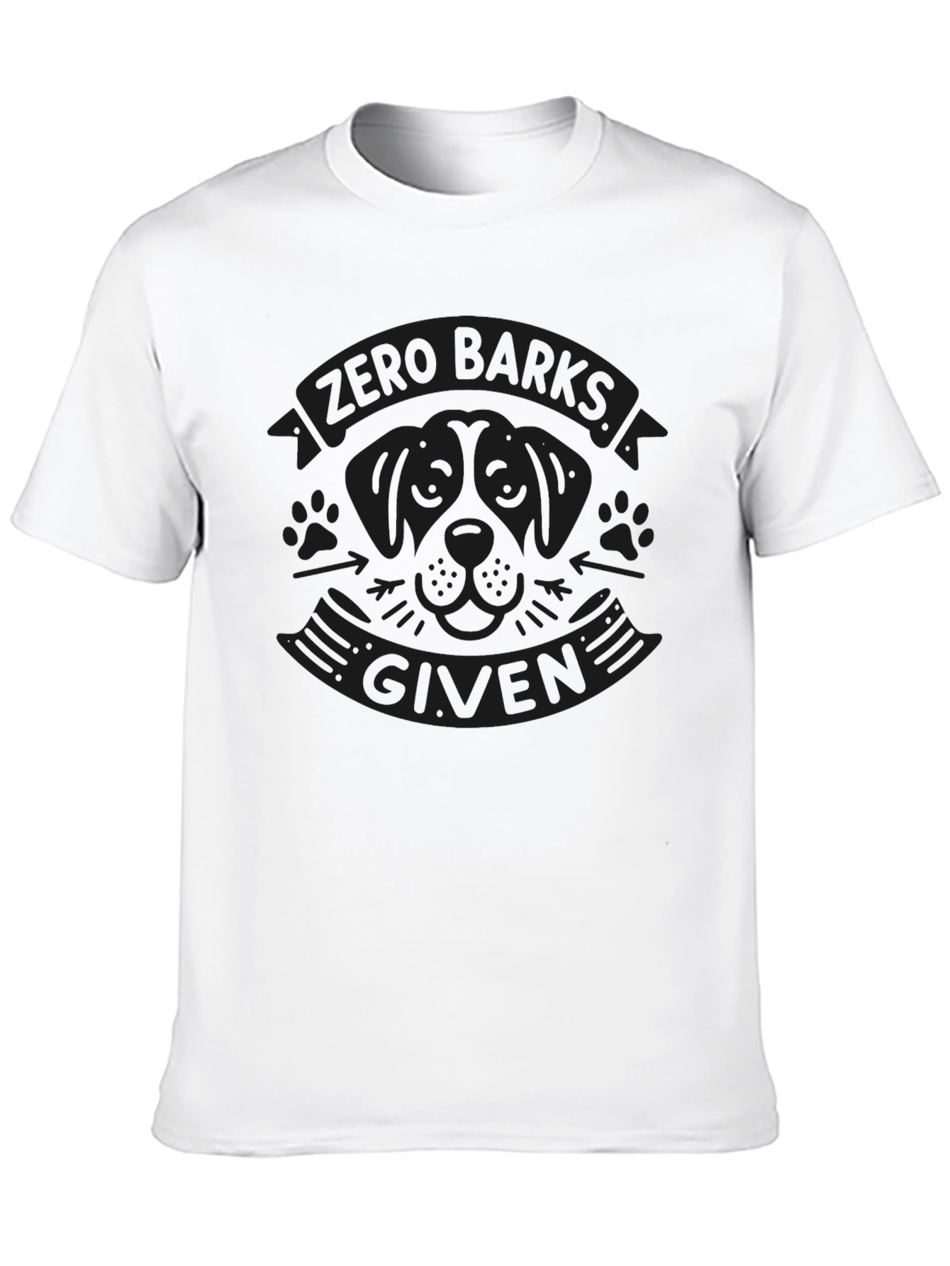 Zero Barks Given Black Graphic Tee