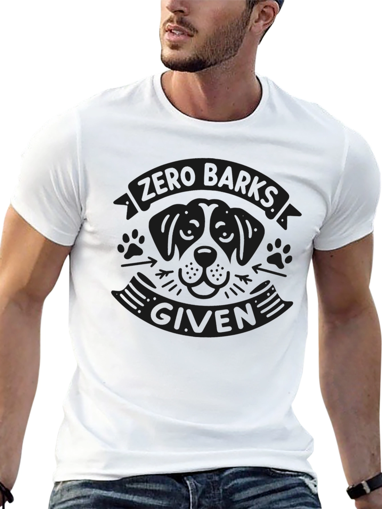 Zero Barks Given Black Graphic Tee