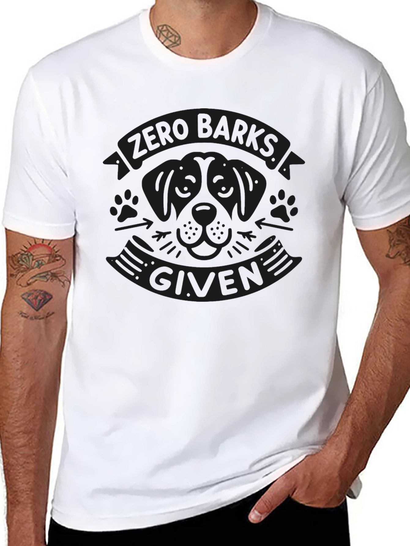 Zero Barks Given Black Graphic Tee