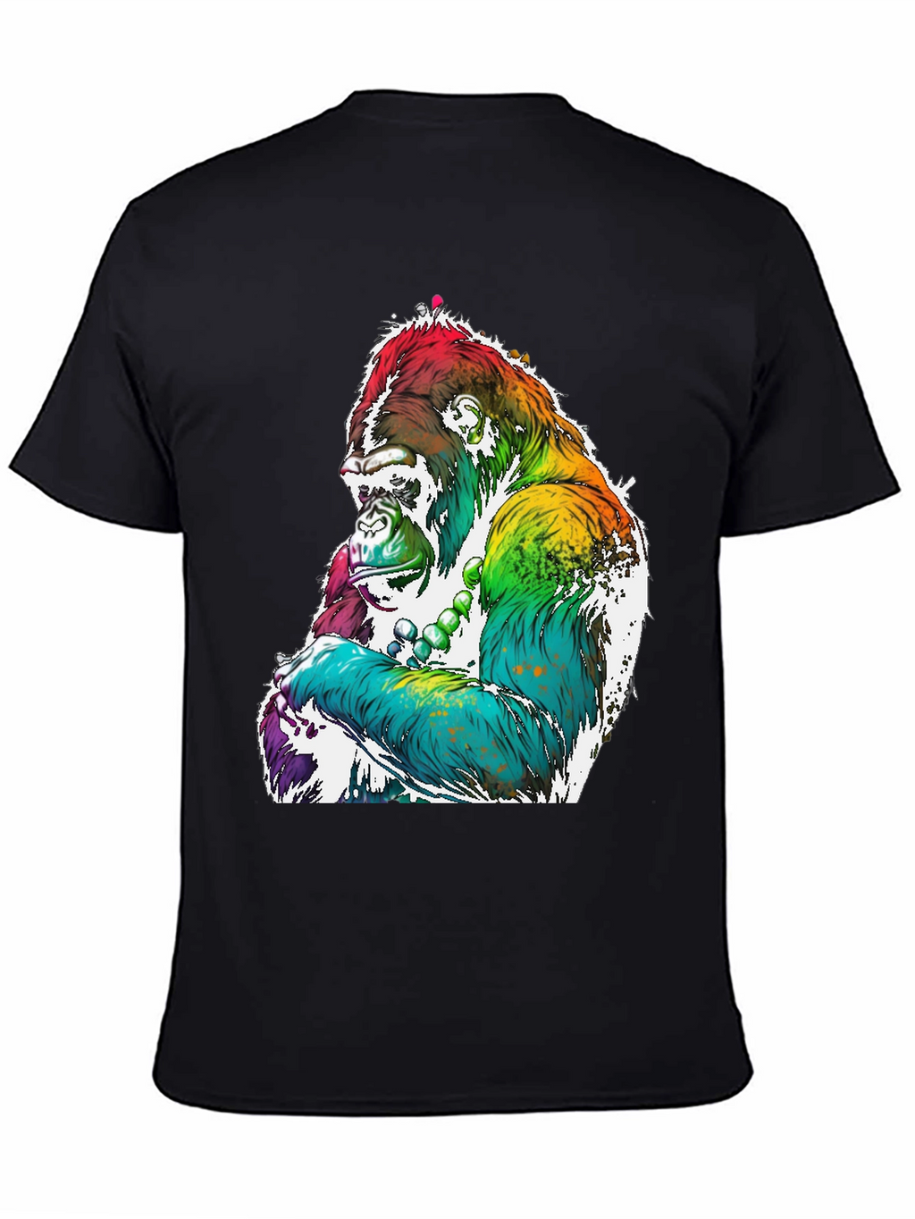 Rainbow Gorilla Graphic Tee - Mens Black T-Shirt