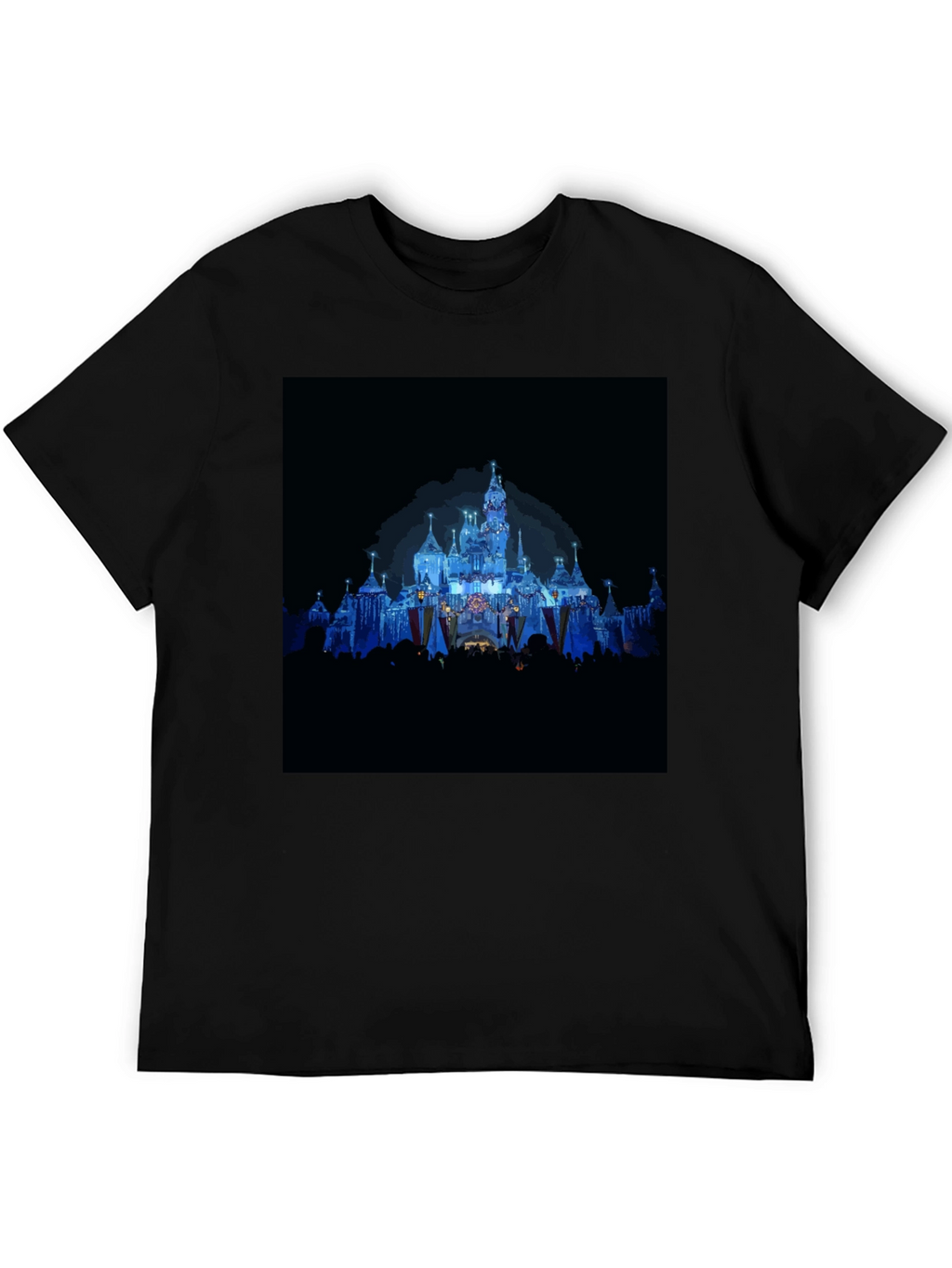 Magical Castle Print Black T-Shirt