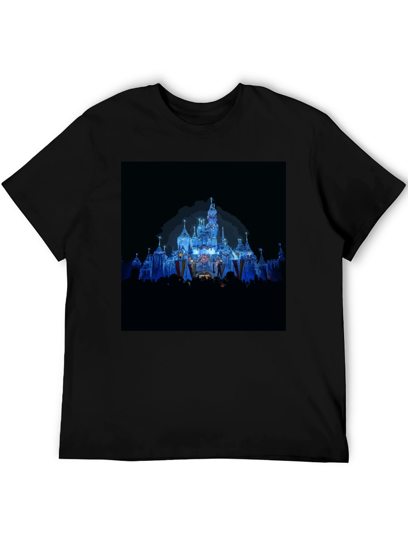 Magical Castle Print Black T-Shirt