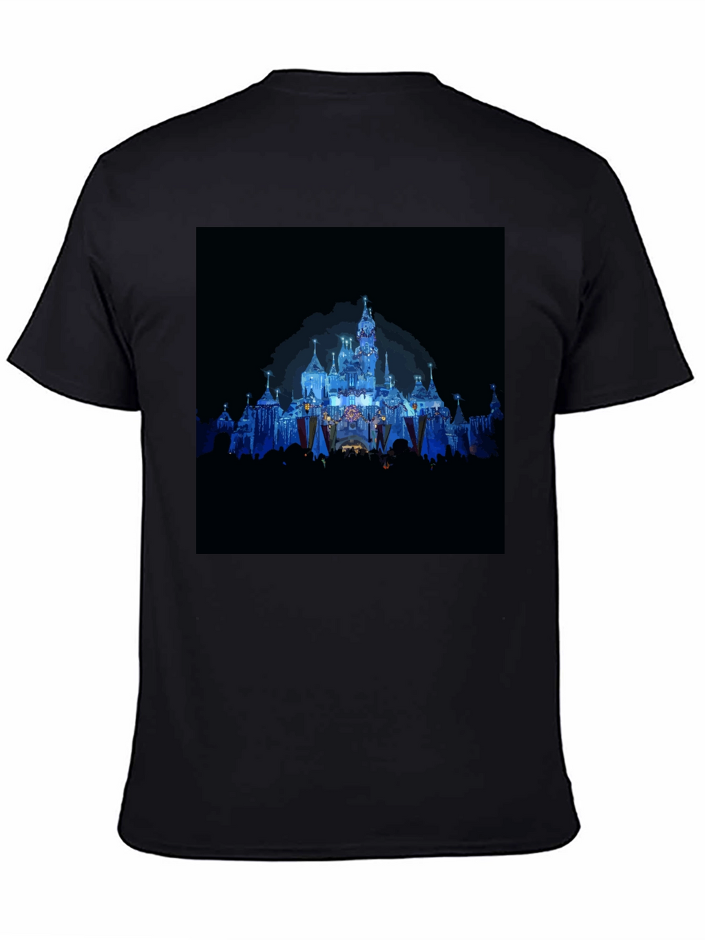 Magical Castle Print Black T-Shirt