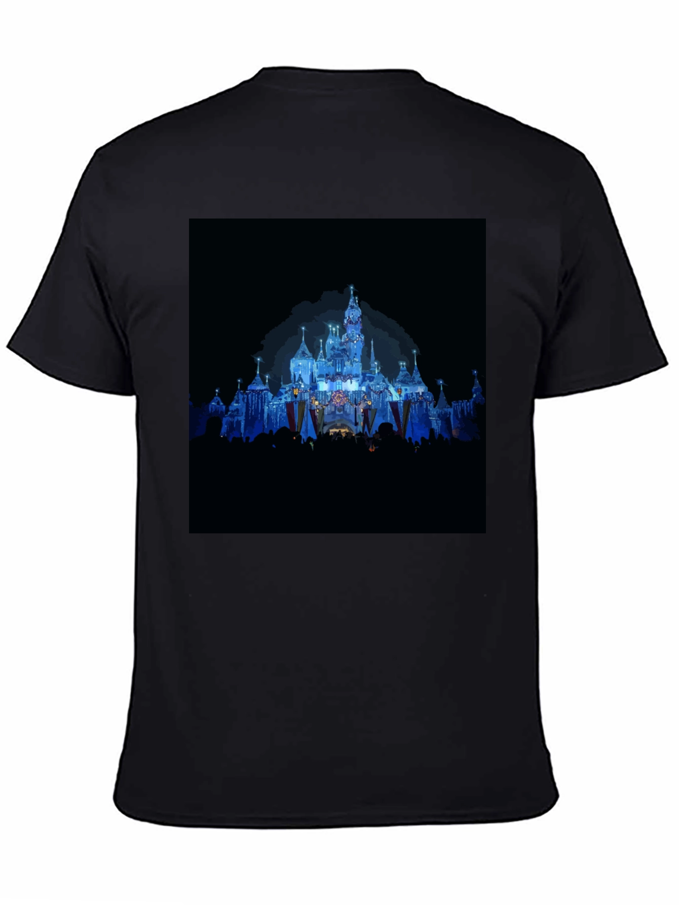 Magical Castle Print Black T-Shirt