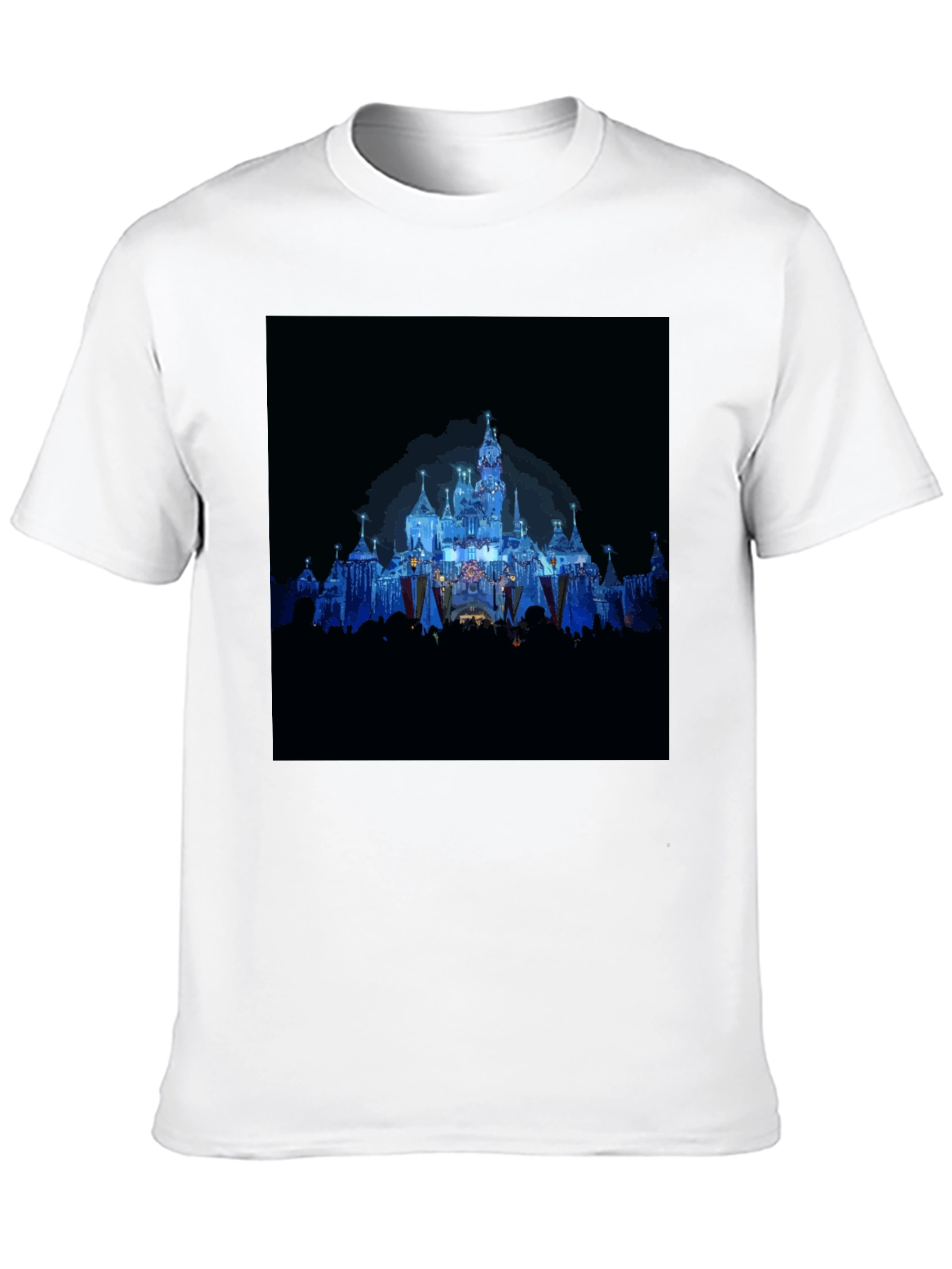 Magical Castle Print Black T-Shirt