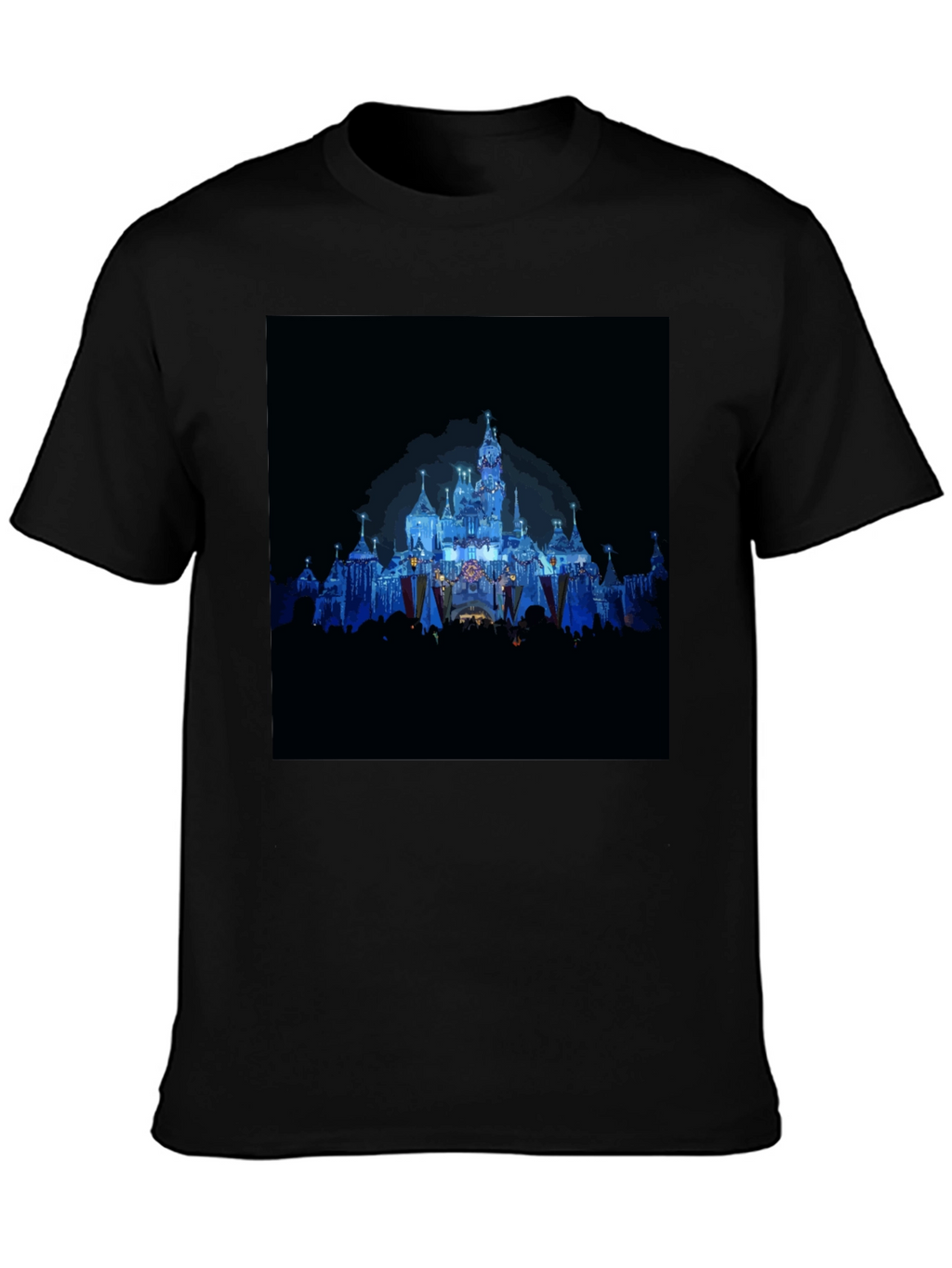Magical Castle Print Black T-Shirt