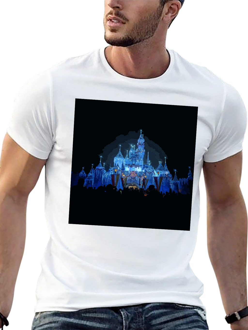 Magical Castle Print Black T-Shirt