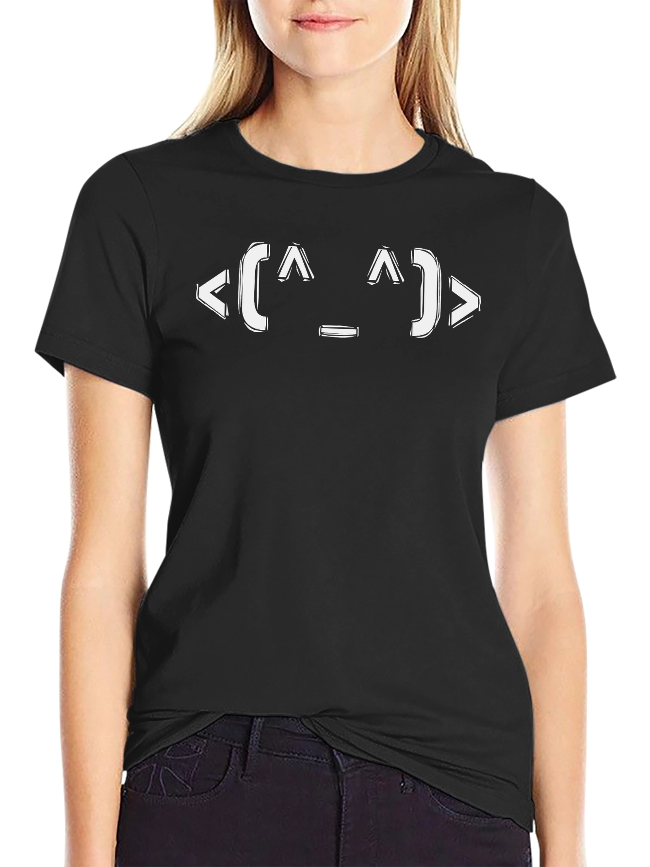 ASCII Emoticon T-Shirt - Relaxed Fit Black Tee