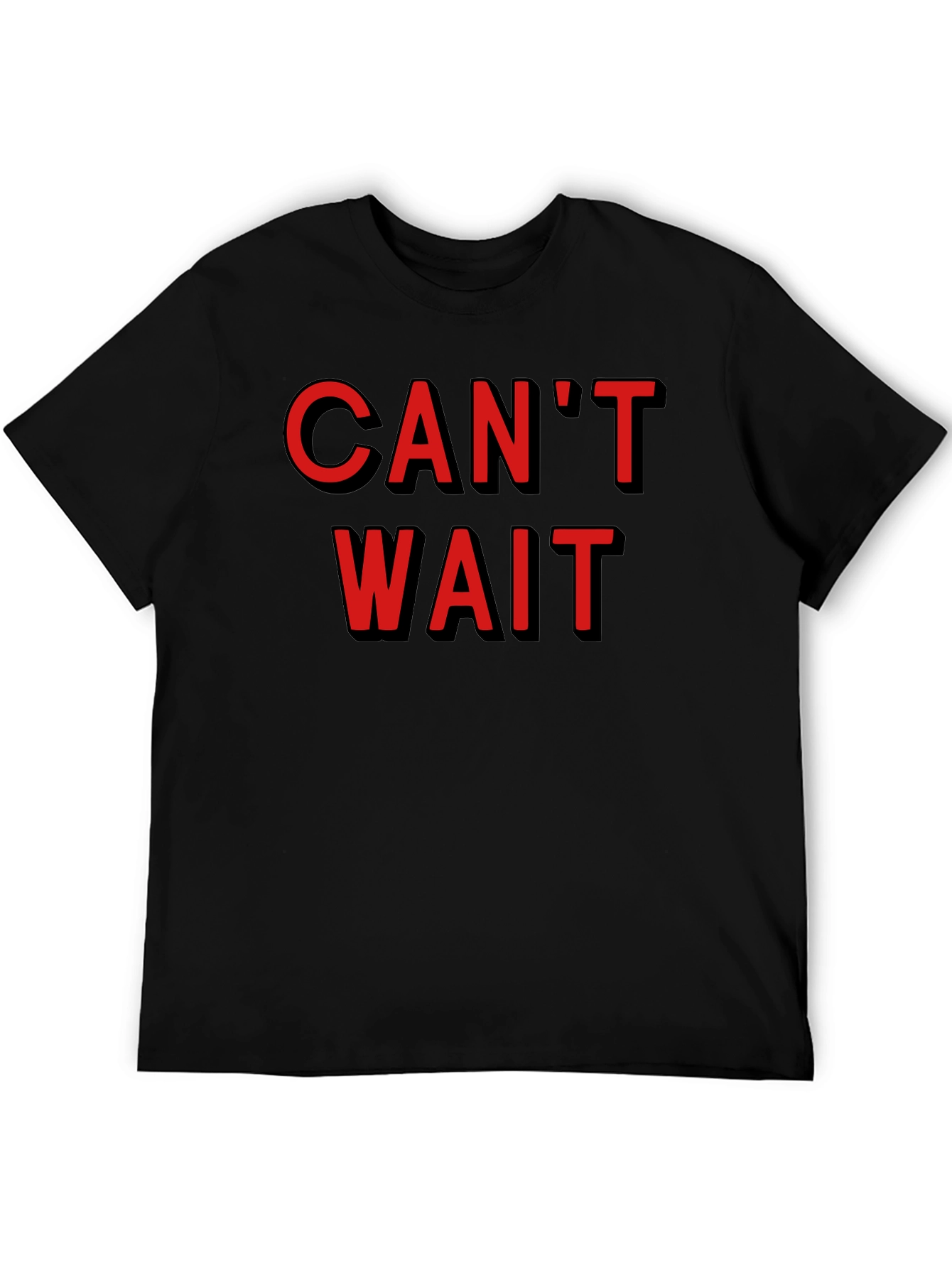 Cant Wait Graphic Tee - Stylish Black Cotton T-Shirt