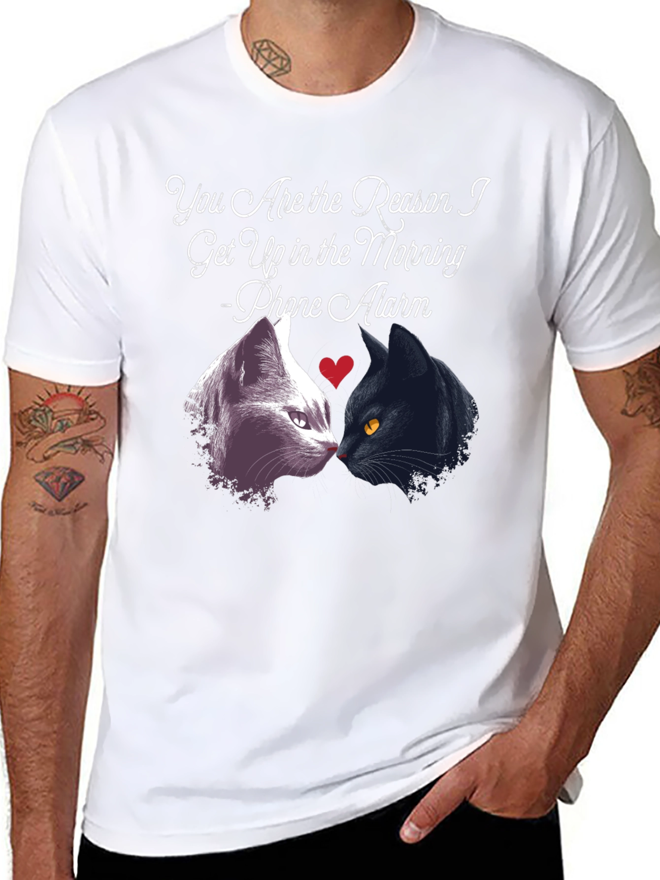 Cat Lover T-Shirt - Phone Alarm Funny Tee