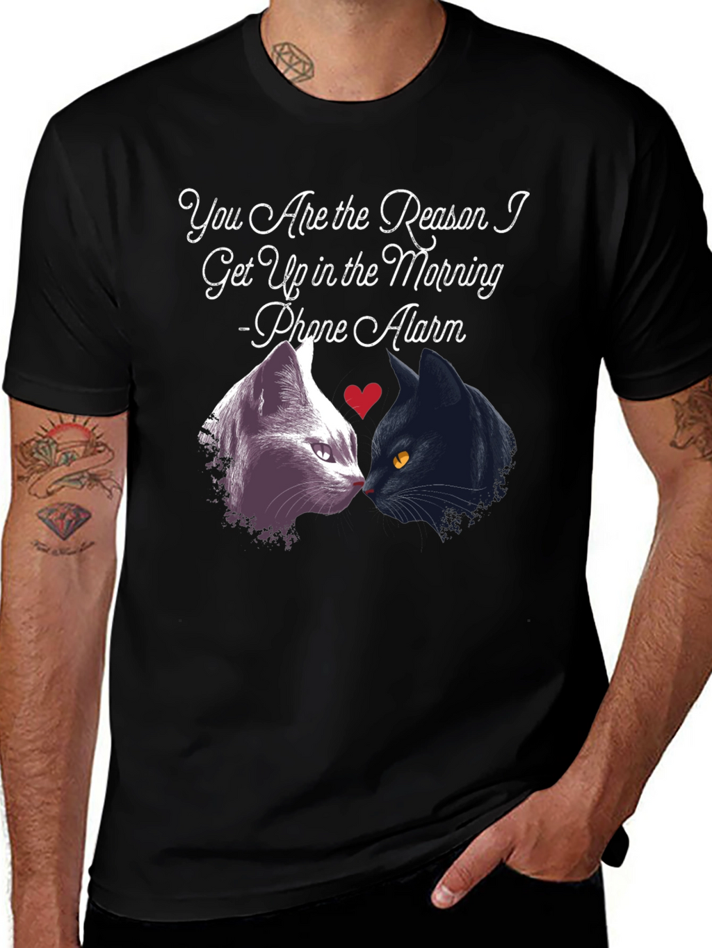 Cat Lover T-Shirt - Phone Alarm Funny Tee