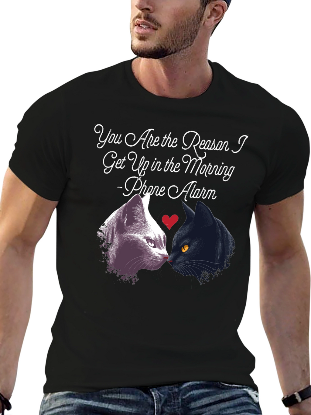 Cat Lover T-Shirt - Phone Alarm Funny Tee