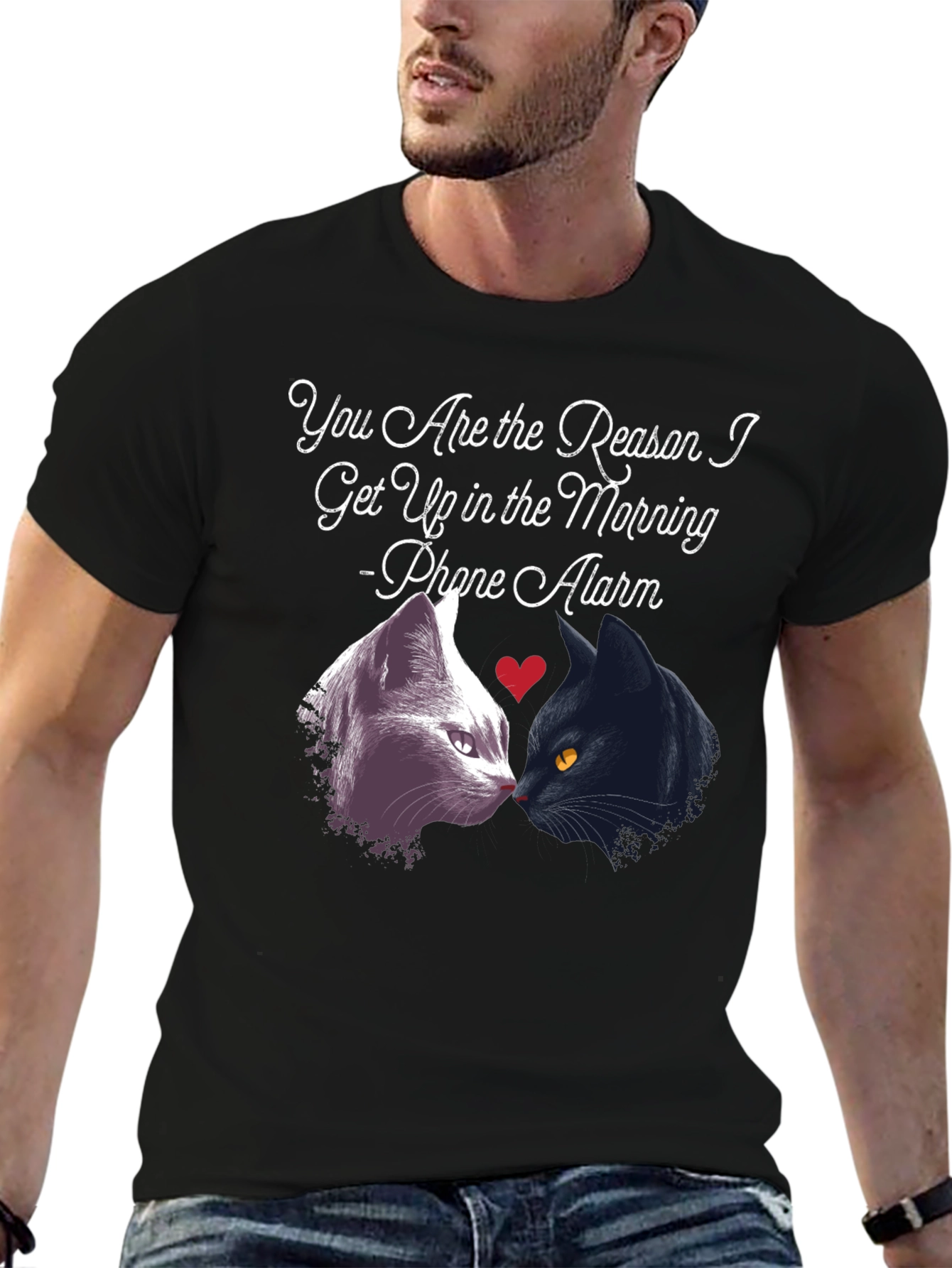 Cat Lover T-Shirt - Phone Alarm Funny Tee