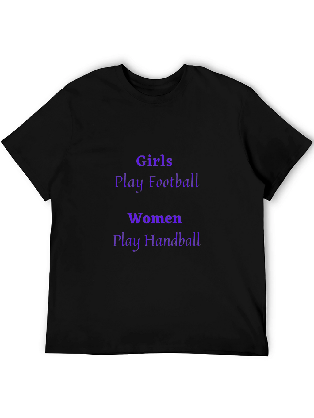Girls Football Women Handball Black Graphic Tee