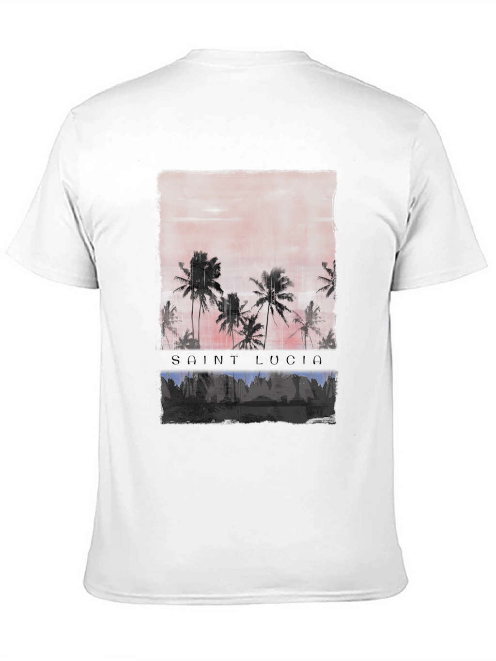 Saint Lucia Palm Tree Sunset Graphic T-Shirt