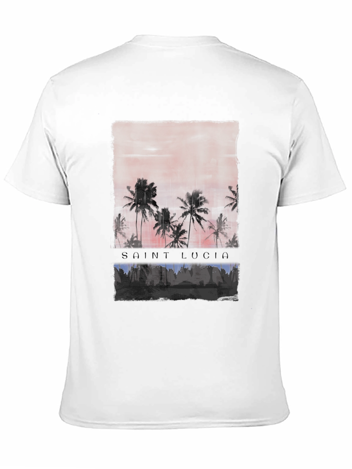 Saint Lucia Palm Tree Sunset Graphic T-Shirt