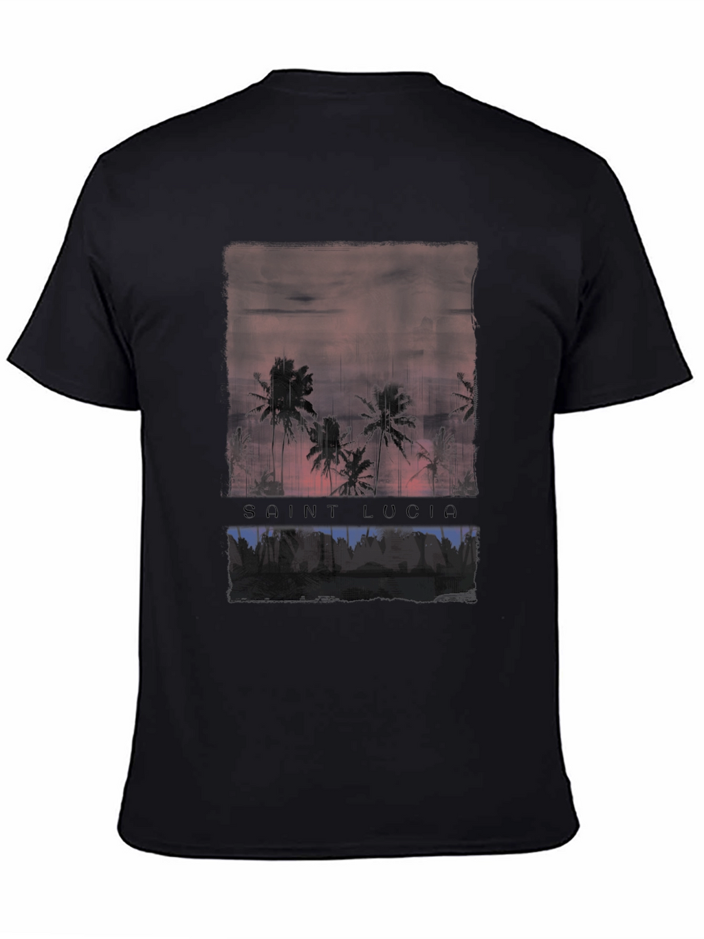 Saint Lucia Palm Tree Sunset Graphic T-Shirt