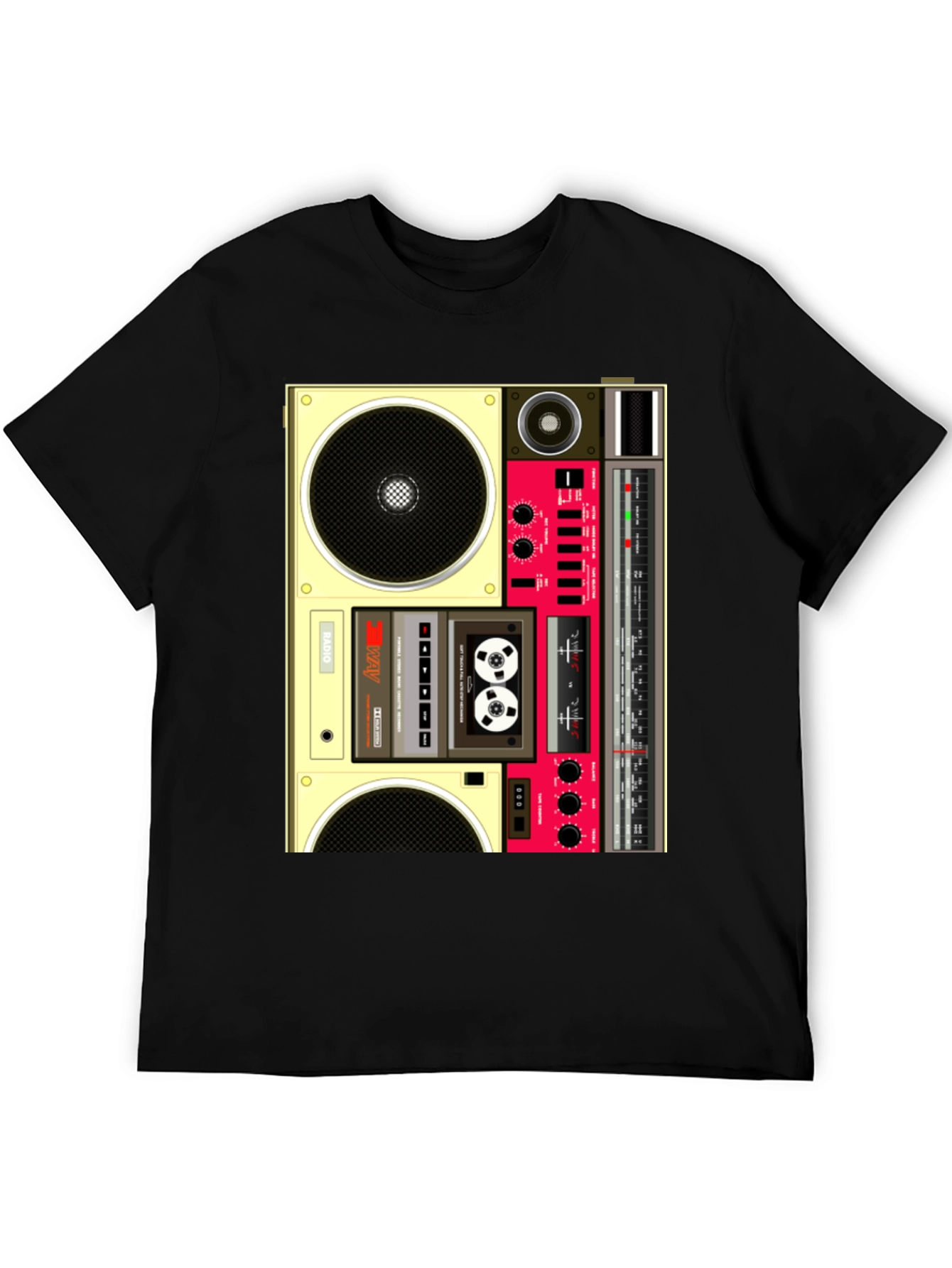 Retro Boombox Graphic Tee - Vintage Style