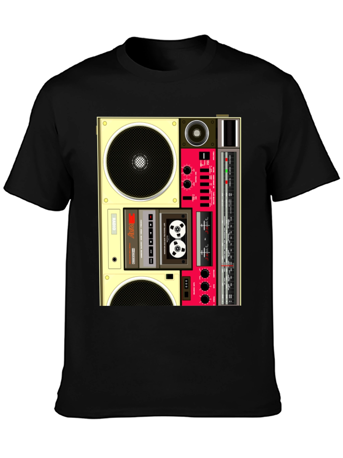 Retro Boombox Graphic Tee - Vintage Style